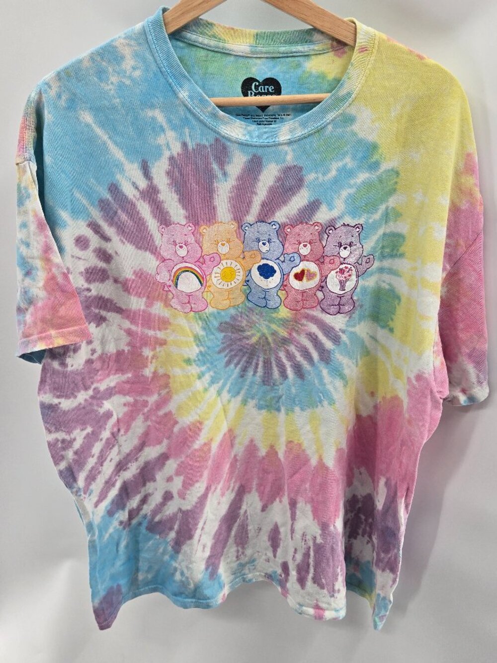 Daisy Street X Care Bears Pastel Tie Dye Graphic Oversized Crewneck Tee 12UK/8US